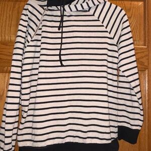 Black and Cream Striped Sweatshirt